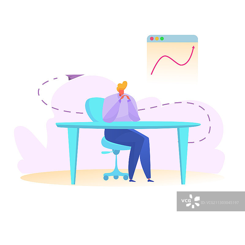 扁平风格经理进行财务规划和预算图片素材