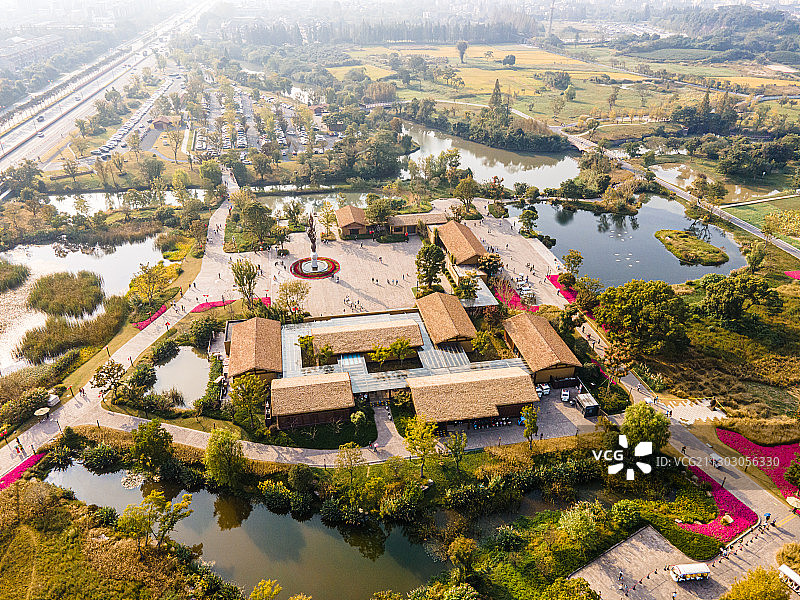 航拍杭州良渚古城遗址图片素材