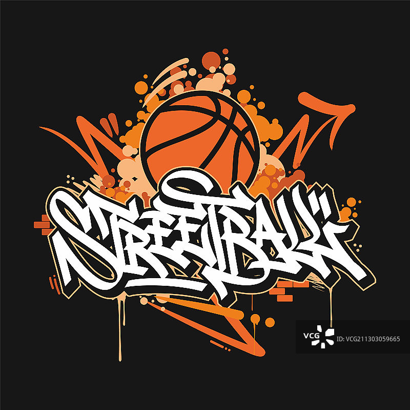 涂鸦手绘街球字样图片素材