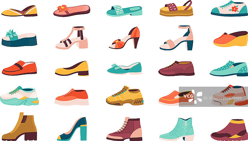 卡通鞋子扁平秋季跑步鞋图片素材