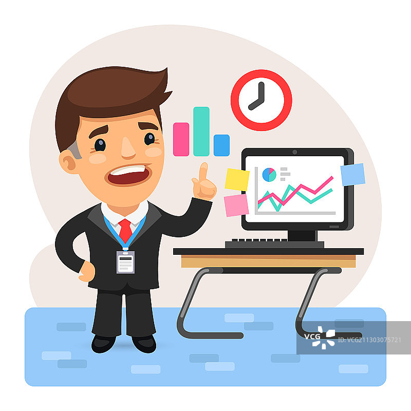 卡通商务团队领导图片素材