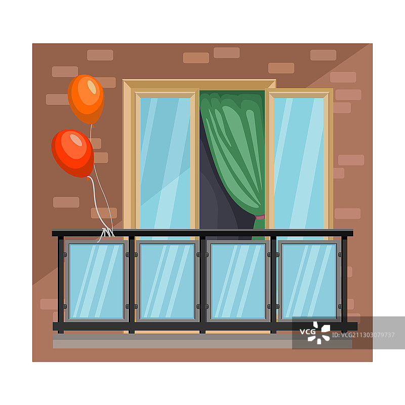 卡通阳台图标图片素材