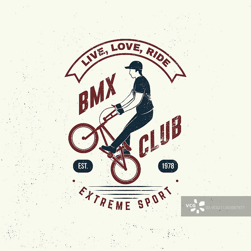 极限小轮车运动俱乐部徽章概念图片素材