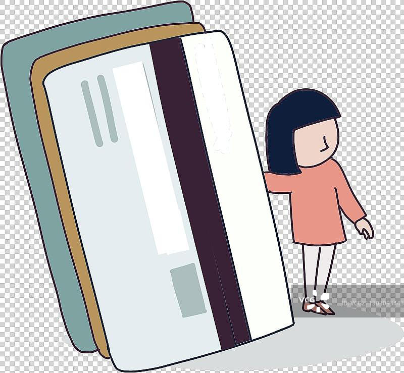 信用卡与女孩图片素材