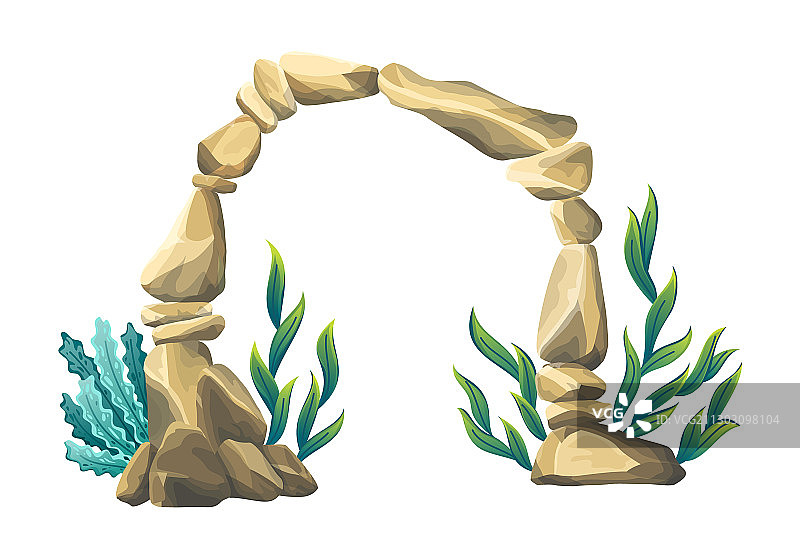 水下砂岩拱门自然景观图片素材