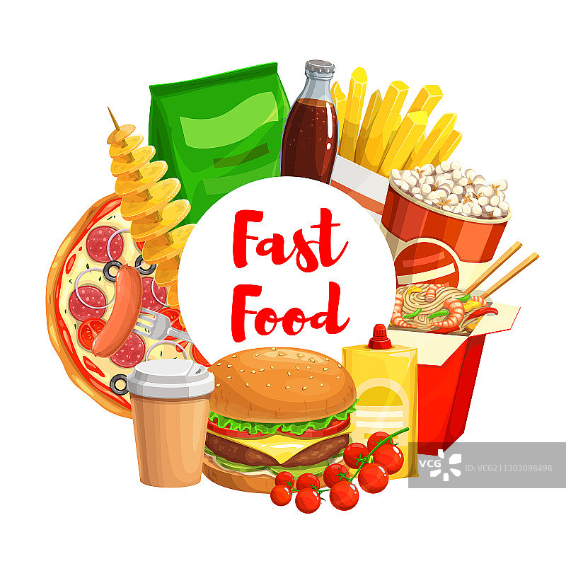 快餐外卖食品和饮料图片素材