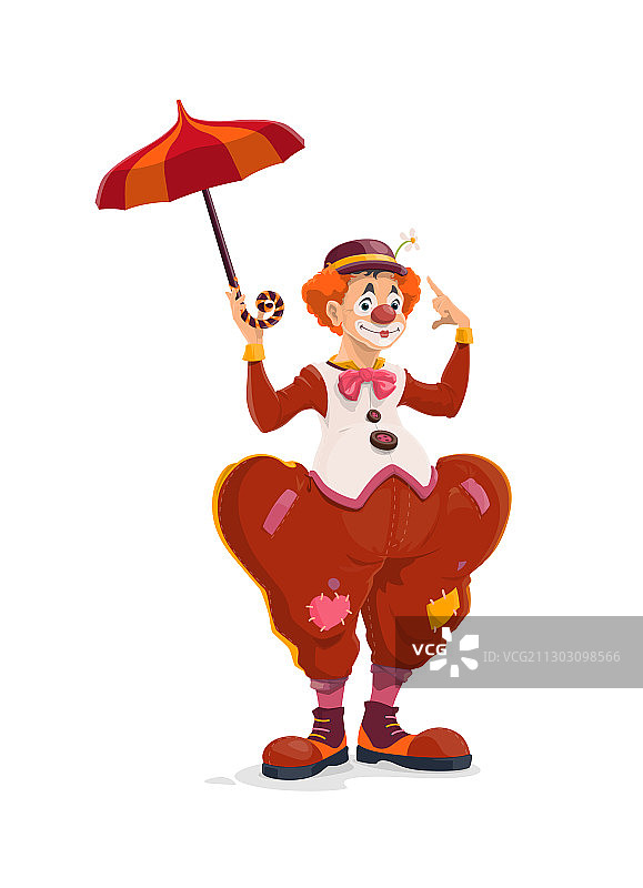 带雨伞的马戏团小丑图片素材