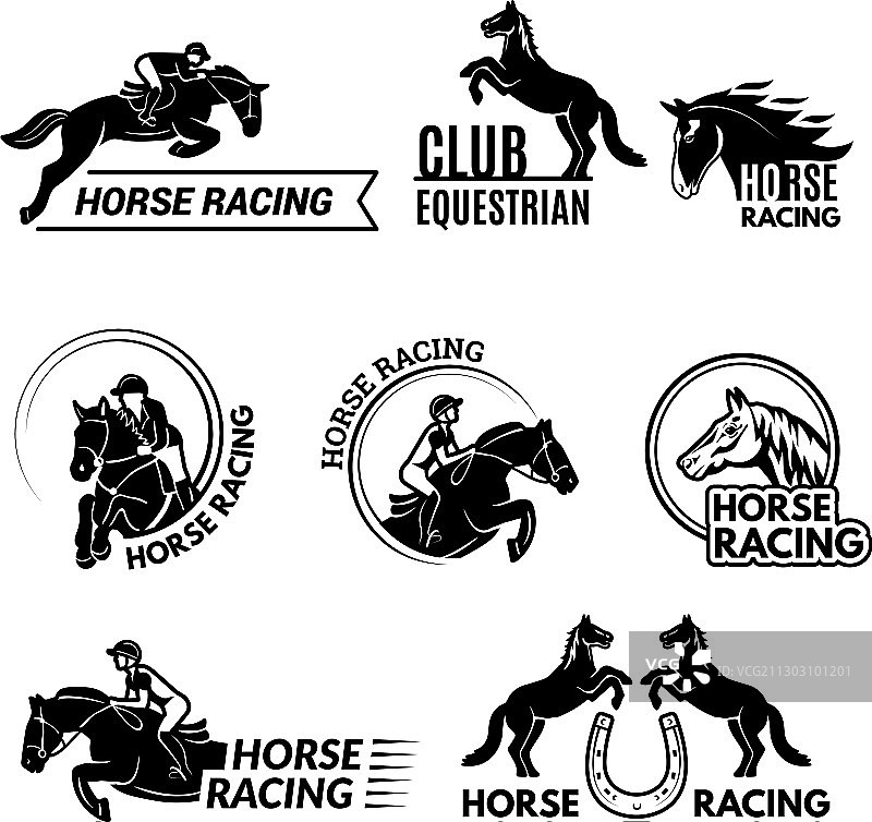 赛马徽章马术运动标志图片素材