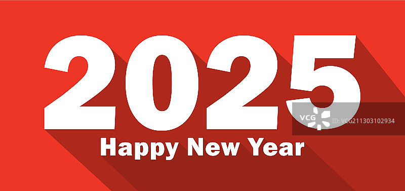 2025新年快乐长阴影设计模板图片素材