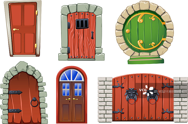 卡通门合集图片素材