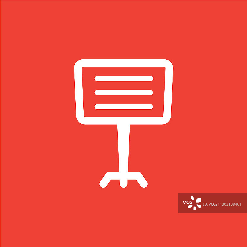 红色背景红色扁平风格的投影仪屏幕图标图片素材