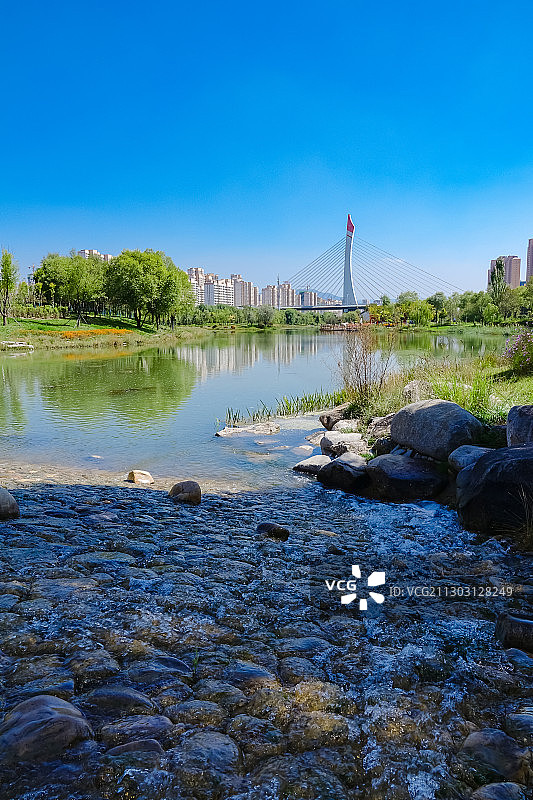 青海西宁湟水国家湿地公园图片素材