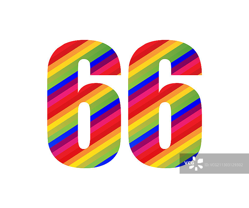 66号彩虹风格数字图片素材