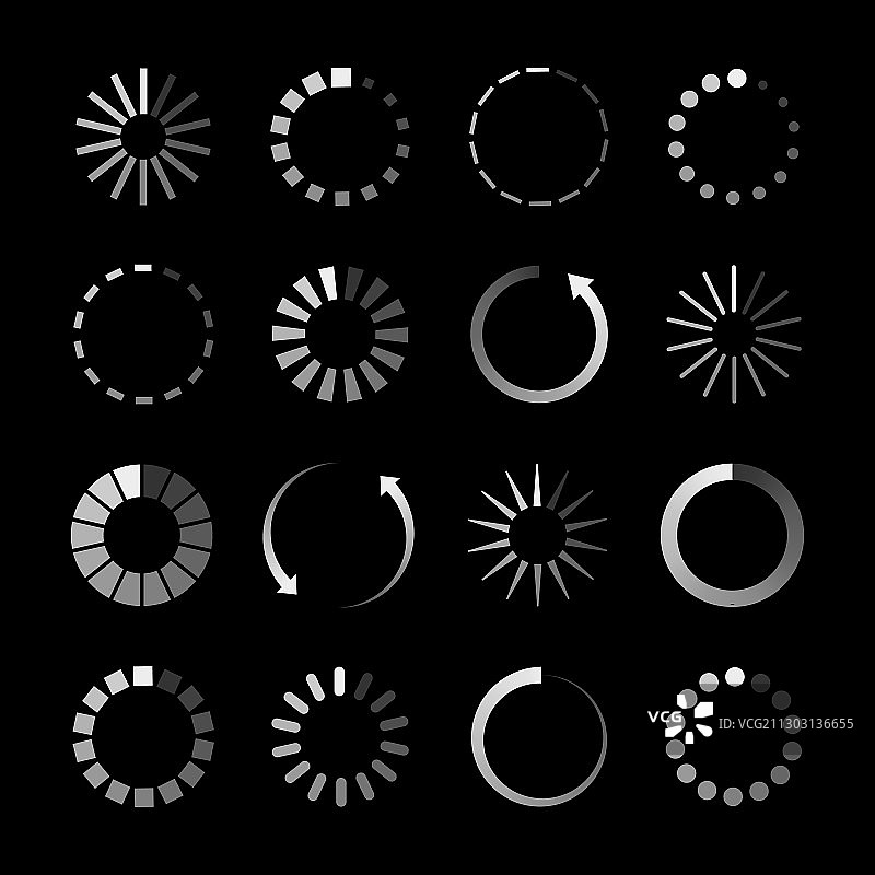 圆形缓冲加载条图标图片素材