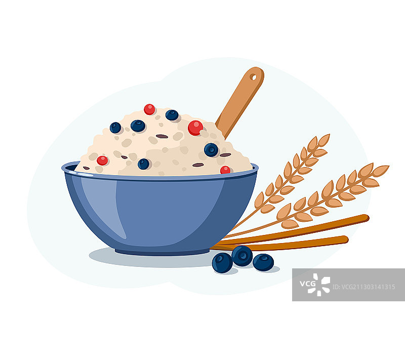 碗里有蓝莓粥图片素材