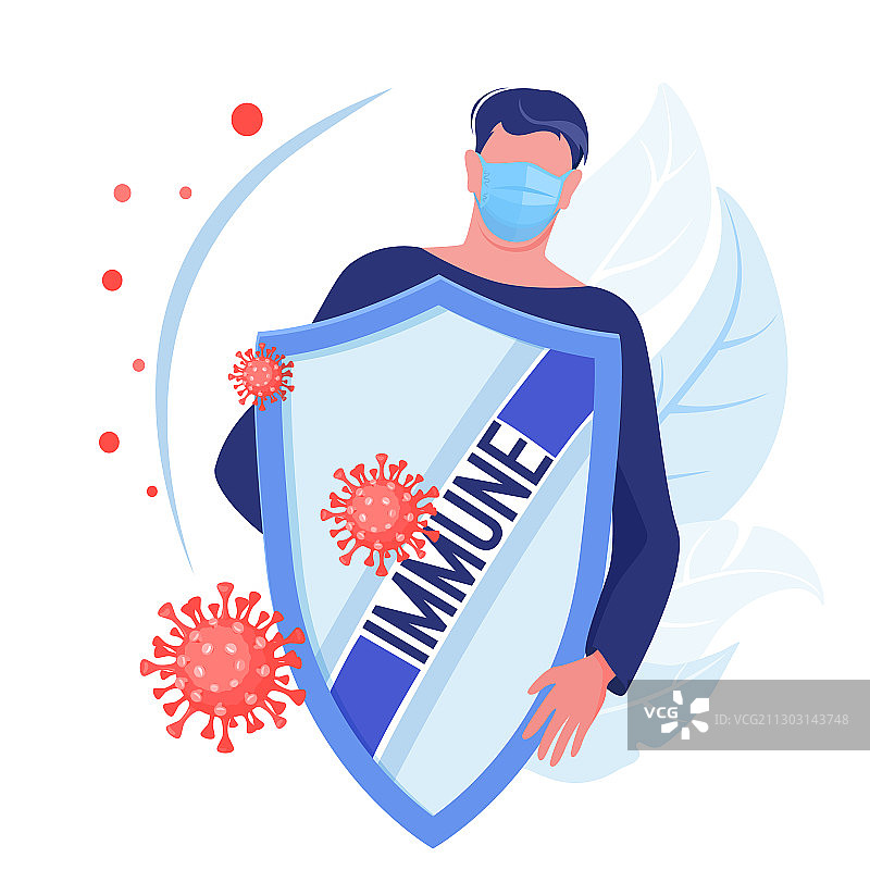 男人免受细菌或疾病的健康保护图片素材