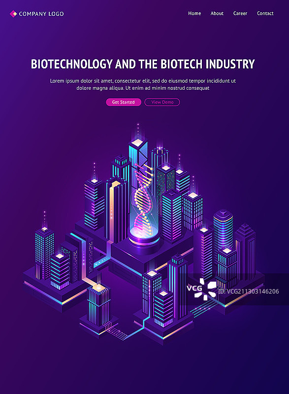 生物技术生物科技行业2.5D Banner图片素材