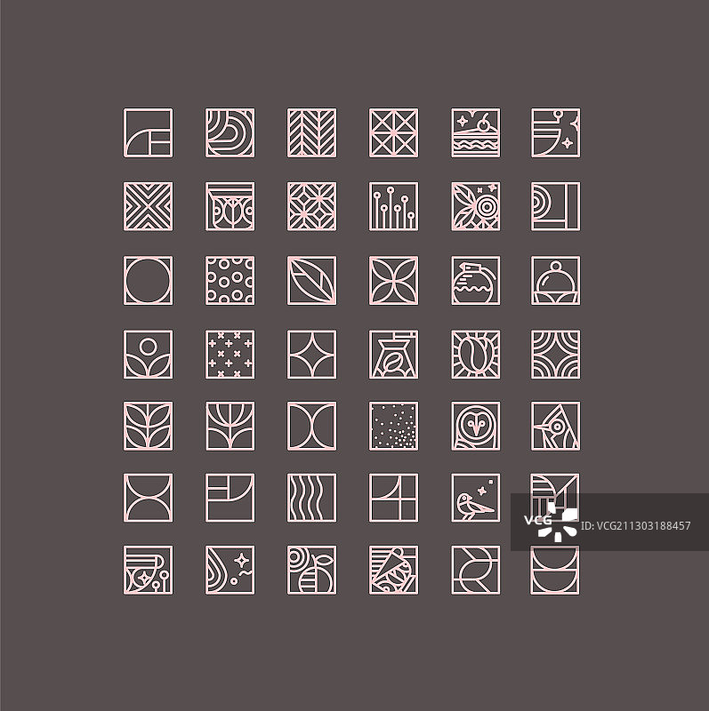 装饰艺术咖啡图标（棕色）图片素材