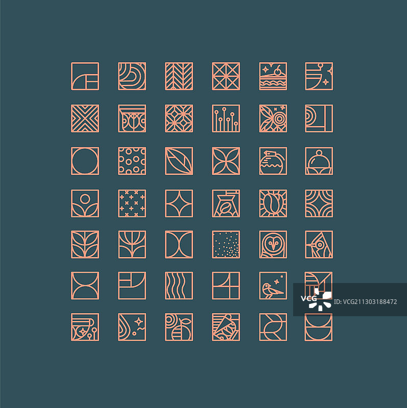 装饰艺术风格咖啡图标图片素材
