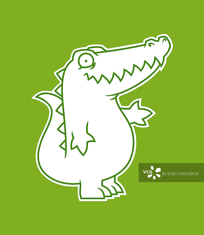 鳄鱼或鳄鱼剪影贴纸图片素材