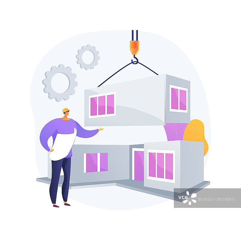 模块化住宅抽象概念图片素材