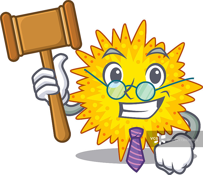 戴眼镜的普通法官支原体卡通形象图片素材