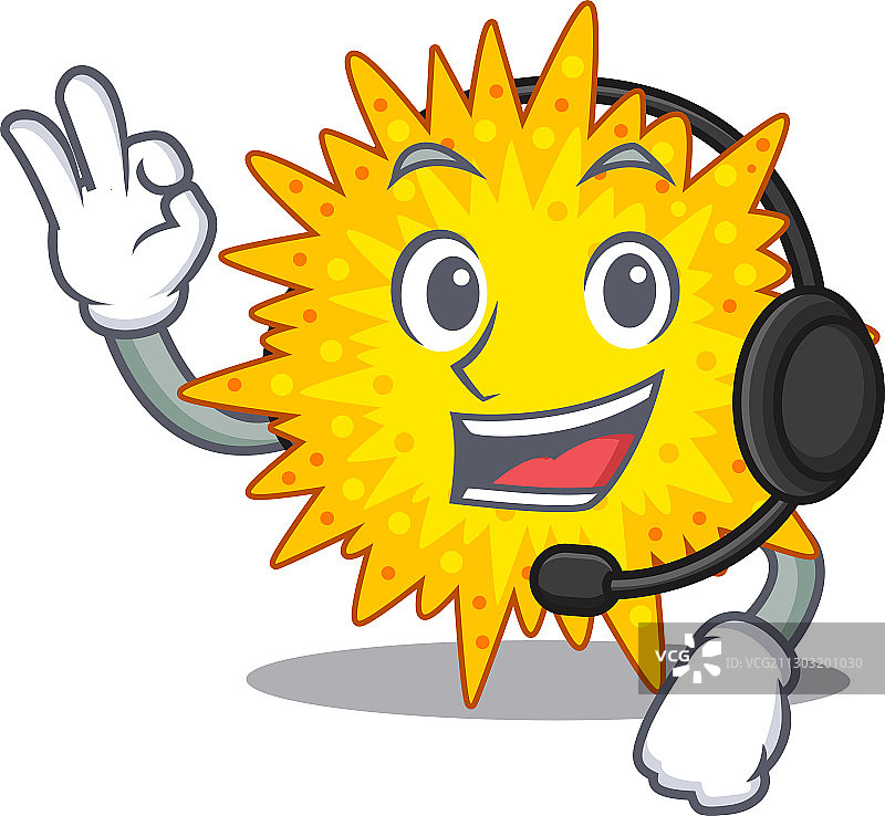 戴着耳机的华丽支原体吉祥物图片素材