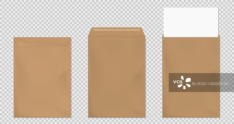 棕色A4信封模板空白纸封面图片素材