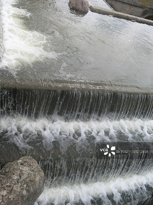 大坝流水特写图片素材