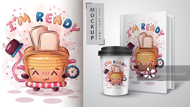 时间烤面包机海报和商品图片素材