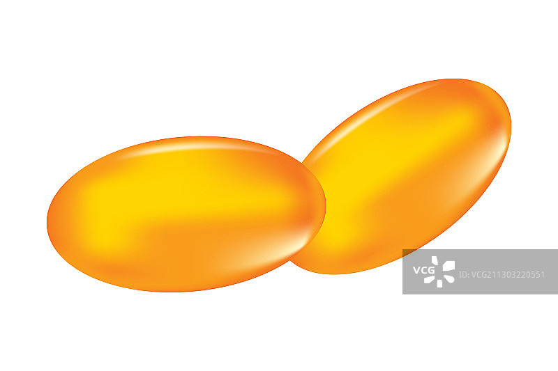 白色背景上的油胶囊图片素材