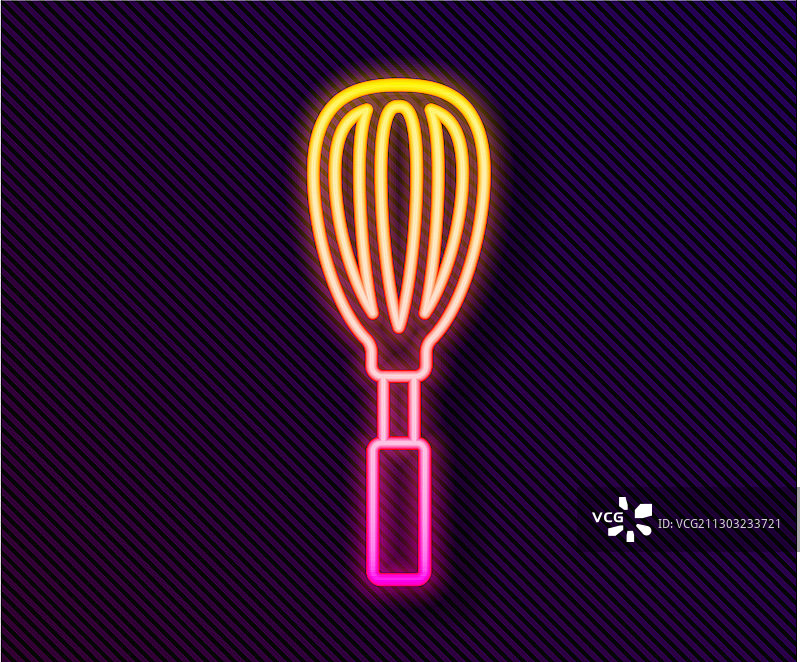 发光的霓虹灯厨房搅拌器线条图标图片素材