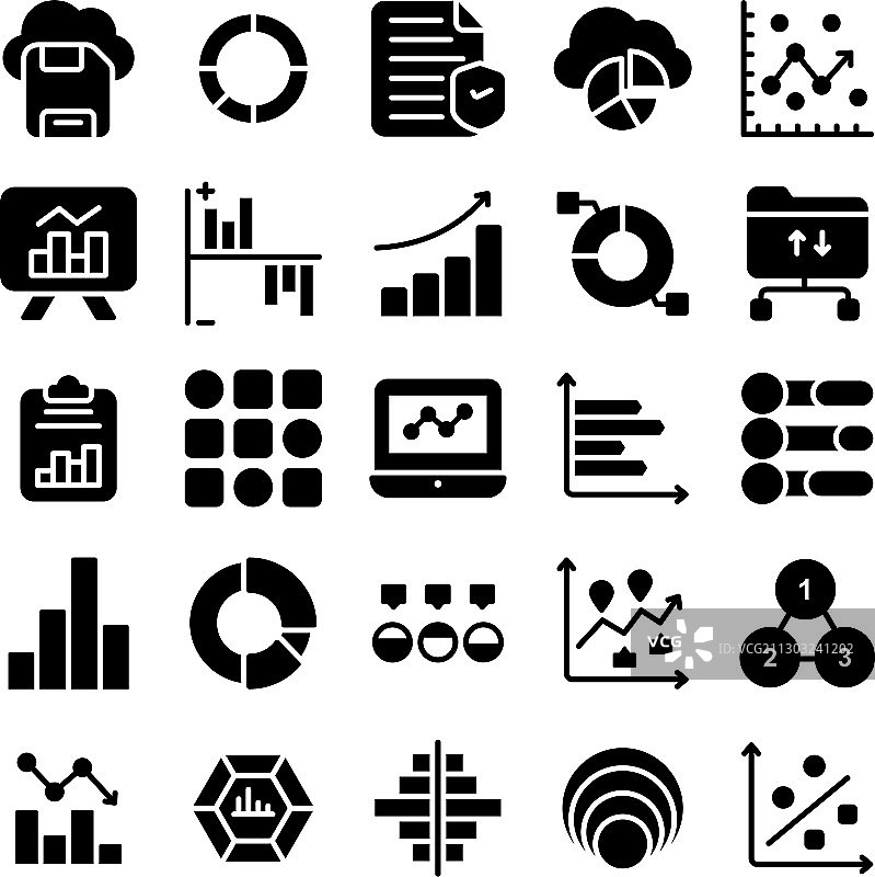 数据分析图表图标合集图片素材