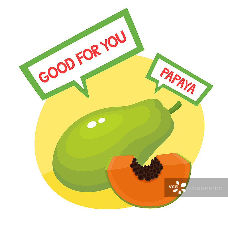 带木瓜的有机徽章图片素材