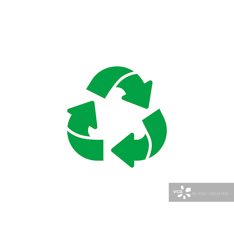 绿色回收环保三角形图标图片素材