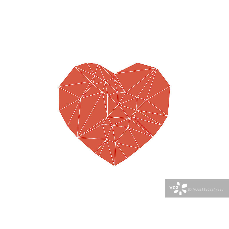 三角形组成的爱心图标图片素材