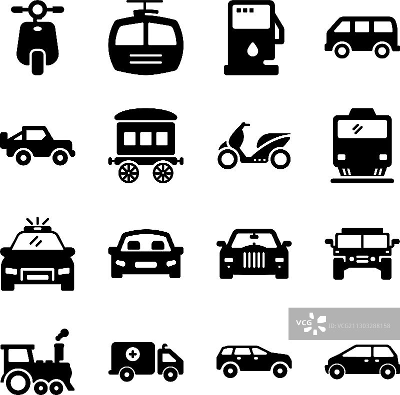 车辆标志字形图标包图片素材
