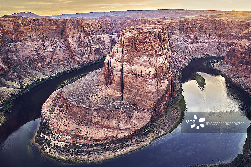 美国马蹄湾鸟瞰图图片素材