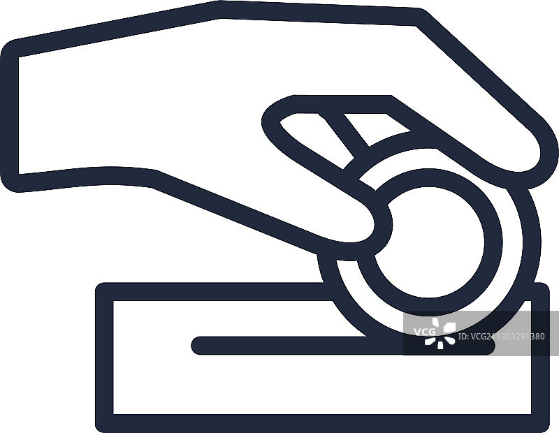 手动投币线性风格图标图片素材