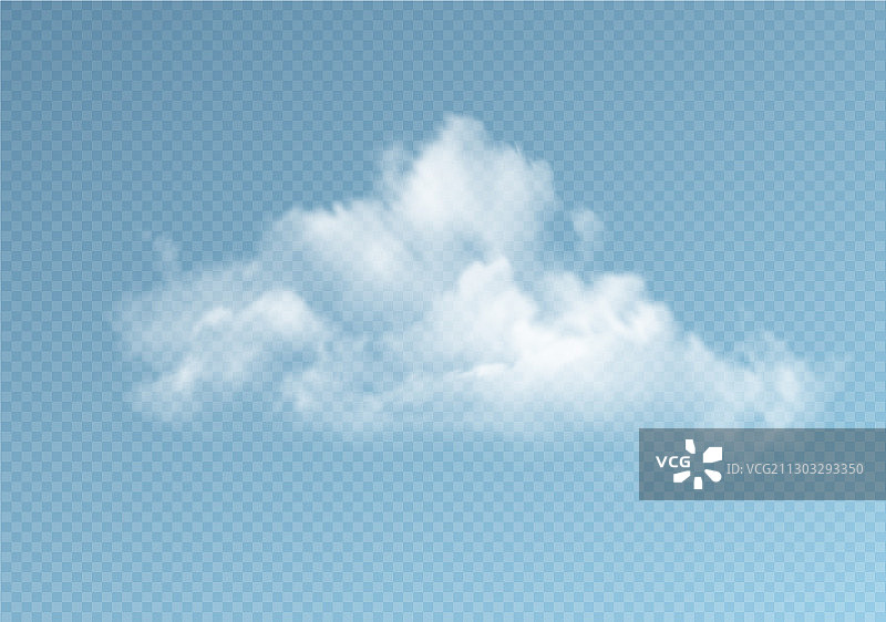 蓝色背景上的透明云朵图片素材