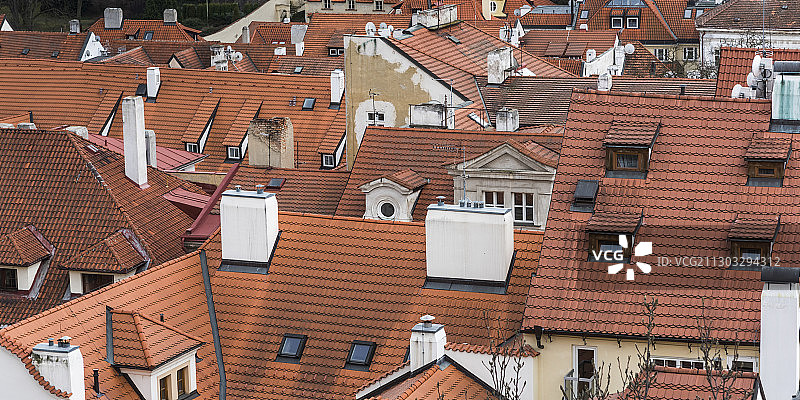 捷克共和国布拉格的住宅楼高角度视图图片素材