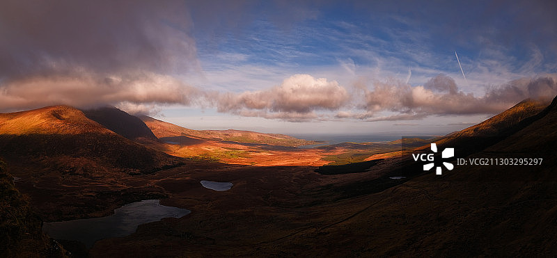 爱尔兰法兰火山景观全景图片素材