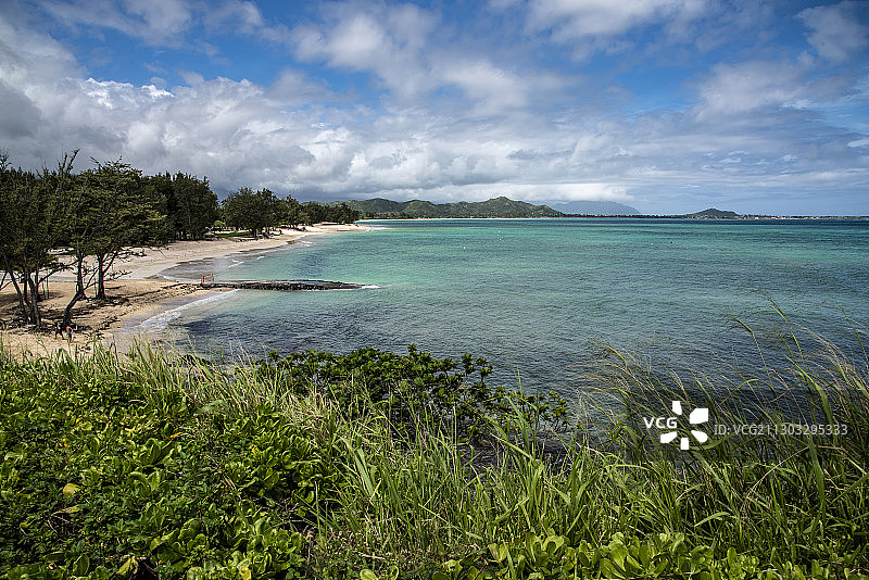 美国凯卢阿海滩海天景色图片素材