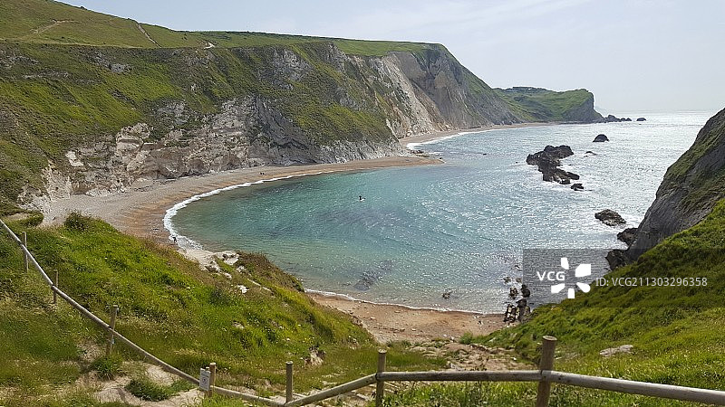 西卢尔沃思海滩高角度景观，英国图片素材
