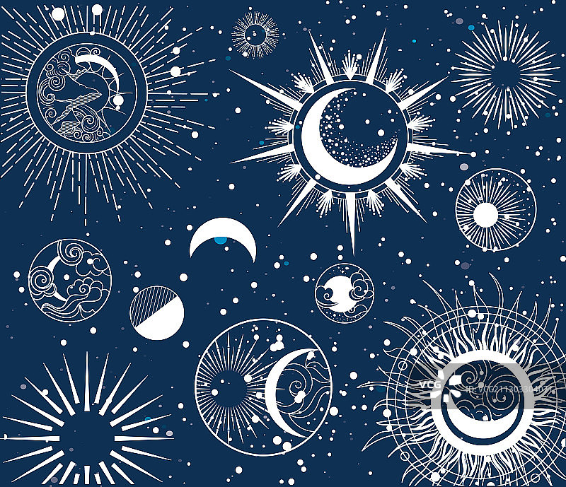 月相占星图案背景图片素材