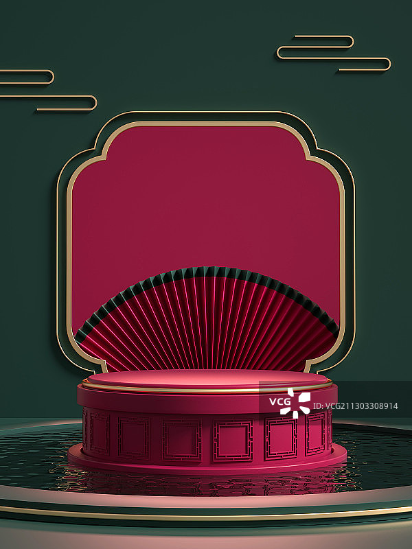 3D中国风产品展示台创意图图片素材