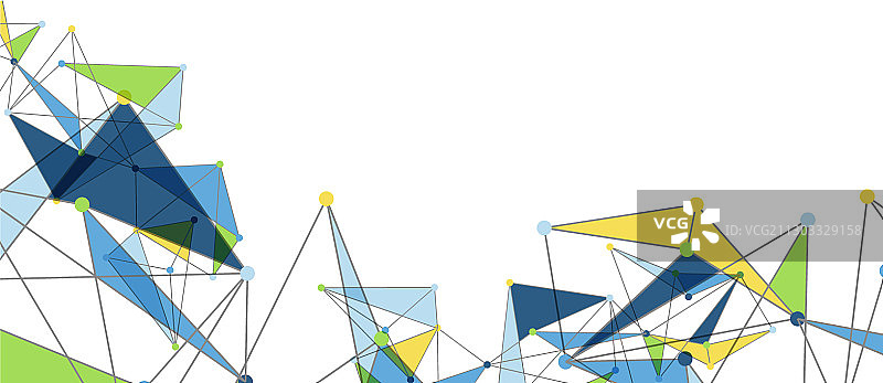 线点连接三角技术图片素材