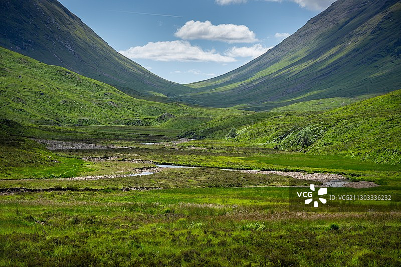 英国格伦科绿色景观的景色图片素材