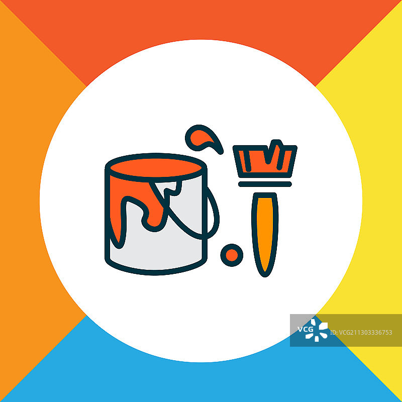 着色墙图标彩色线条符号图片素材