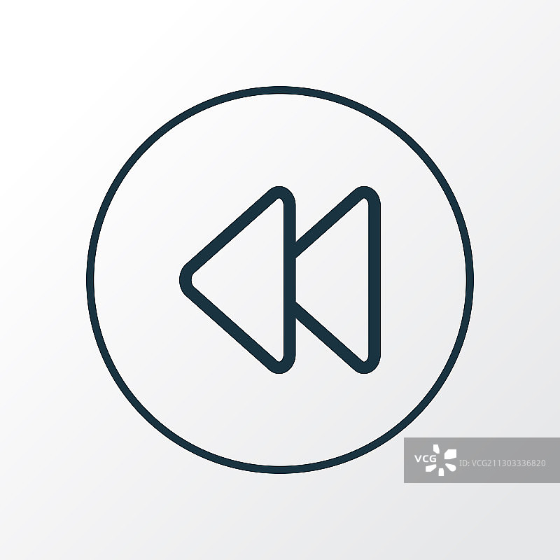 倒回图标线性符号优质隔离图片素材